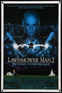 1d460 LAWNMOWER MAN 2 DS 1sh '96 sci-fi sequel, cool design, Beyond Cyberspace!