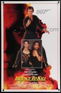 1d474 LICENCE TO KILL 1sh '89 Timothy Dalton as Bond, sexy Carey Lowell, Talisa Soto!