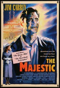 1d509 MAJESTIC 1sh '01 great art of Jim Carrey, Laurie Holden, directed by Frank Darabont!