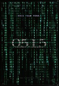 1d531 MATRIX RELOADED holofoil 05.15 style teaser 1sh '03 Wachowski Brothers sequel, free your mind