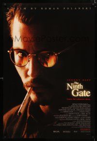 1d594 NINTH GATE DS 1sh '99 great image of Johnny Depp smoking w/fire reflected in glasses!
