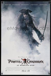 1d625 PIRATES OF THE CARIBBEAN: AT WORLD'S END advance DS 1sh '07 Johnny Depp as Captain Jack!