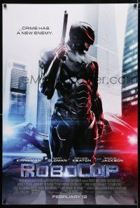 1d663 ROBOCOP advance DS 1sh '14 Joel Kinnaman in the title role, crime has a new enemy!