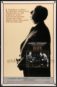 1d671 ROPE 1sh R83 James Stewart, profile image of director Alfred Hitchcock!