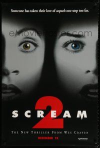 1d684 SCREAM 2 teaser 1sh '97 Wes Craven directed, Neve Campbell, Courteney Cox!