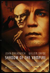 1d691 SHADOW OF THE VAMPIRE 1sh '00 art of John Malkovich as F.W. Murnau, Willem Dafoe!
