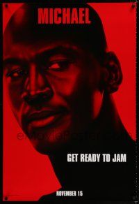 1d711 SPACE JAM teaser DS 1sh '96 cool close-up of basketball star Michael Jordan!