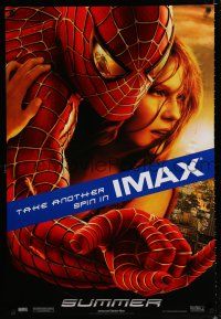 1d713 SPIDER-MAN 2 IMAX teaser DS 1sh '04 cool image of Tobey Maguire & Kirsten Dunst!