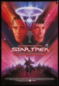 1d731 STAR TREK V int'l 1sh '89 The Final Frontier, William Shatner & Leonard Nimoy by Bob Peak!