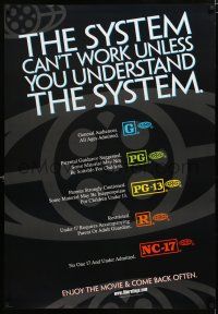 1d753 SYSTEM CAN'T WORK UNLESS YOU UNDERSTAND THE SYSTEM 1sh '00 MPAA rating guide!