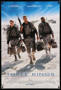 1d772 THREE KINGS advance DS 1sh '99 George Clooney, Mark Wahlberg, & Ice Cube in the Gulf War!