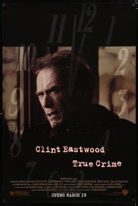 1d789 TRUE CRIME advance 1sh '99 great close up of director & detective Clint Eastwood!