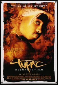1d794 TUPAC: RESURRECTION advance 1sh '03 Shakur, most beloved hip-hop MC of all time!