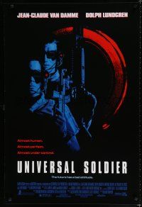 1d797 UNIVERSAL SOLDIER 1sh '92 cool close up of Jean-Claude Van Damme & Dolph Lundgren!