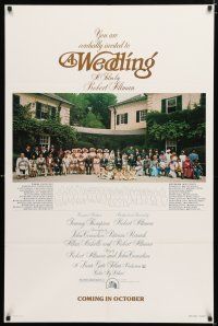 1d815 WEDDING teaser 1sh '78 Robert Altman, Carol Burnett, Mia Farrow, cast portrait!