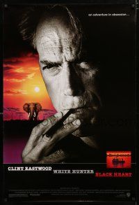 1d825 WHITE HUNTER, BLACK HEART 1sh '90 super close up of Clint Eastwood as director John Huston