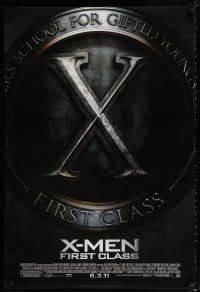1d845 X-MEN: FIRST CLASS style B advance DS 1sh '11 James McAvoy, Fassbender, Marvel sci-fi