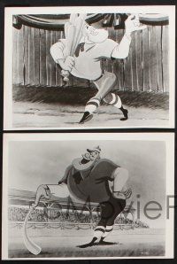 1e887 MUSIC LAND 4 7.5x10.25 stills '55 Walt Disney, cartoon animated images of baseball players!