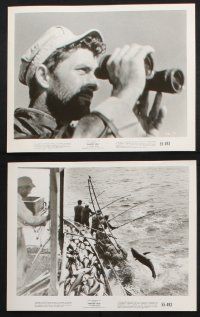 1e654 NAKED SEA 9 8x10 stills '55 cool images of fishermen at sea catching big fish & sharks!