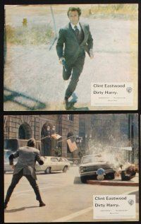 1e203 DIRTY HARRY 6 color English FOH LCs '71 Clint Eastwood in action, Don Siegel crime classic!