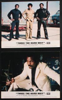 1e138 THREE THE HARD WAY 8 color English FOH LCs '74 Jim Brown, Fred Williamson & Jim Kelly!