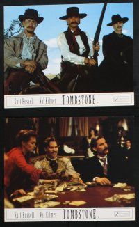 1e149 TOMBSTONE 8 color English FOH LCs '94 Kurt Russell as Wyatt Earp, Val Kilmer as Doc Holliday