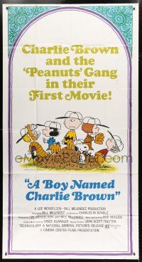 1f624 BOY NAMED CHARLIE BROWN 3sh '70 baseball art of Snoopy & the Peanuts by Charles M. Schulz!