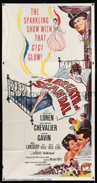 1f625 BREATH OF SCANDAL 3sh '60 art of sexiest Sophia Loren in bed, Maurice Chevalier, John Gavin