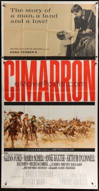 1f637 CIMARRON 3sh '60 directed by Anthony Mann, Glenn Ford, Maria Schell, cool artwork!