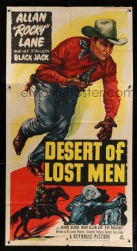 1f664 DESERT OF LOST MEN 3sh '51 art of cowboy Allan Rocky Lane & his stallion Black Jack!