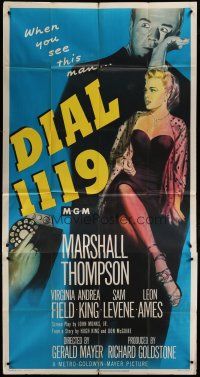 1f666 DIAL 1119 3sh '50 full-length sexy Virginia Field, Marshall Thompson, film noir!