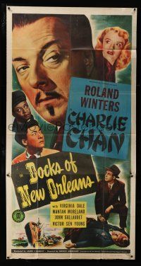 1f670 DOCKS OF NEW ORLEANS 3sh '48 Winters as Charlie Chan, Mantan Moreland, waterfront crime!