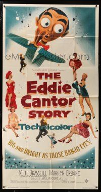 1f677 EDDIE CANTOR STORY 3sh '53 great wacky art of Keefe Brasselle & sexy dancers!