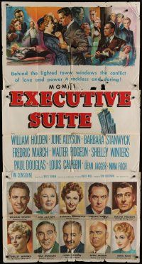 1f685 EXECUTIVE SUITE 3sh '54 William Holden, Barbara Stanwyck, Fredric March, June Allyson