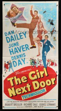 1f719 GIRL NEXT DOOR 3sh '53 artwork of Dan Dailey, sexy June Haver & Dennis Day all dancing!