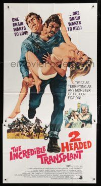 1f758 INCREDIBLE 2 HEADED TRANSPLANT 3sh '71 Bruce Dern, one wants to love & other wants to kill!