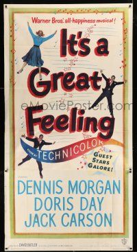 1f759 IT'S A GREAT FEELING 3sh '49 Doris Day, Dennis Morgan, & Jack Carson, musical comedy!