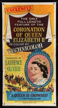 1f848 QUEEN IS CROWNED 3sh '53 Queen Elizabeth II's coronation documentary, great artwork!