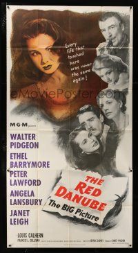 1f855 RED DANUBE 3sh '49 Janet Leigh, Angela Lansbury, Ethel Barrymore, Walter Pidgeon, Lawford