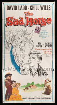 1f872 SAD HORSE 3sh '59 art of David Ladd & title horse, Chill Wills, Rex Reason