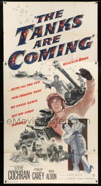 1f924 TANKS ARE COMING 3sh '51 Sam Fuller, Steve Cochran, Uncle Sam's iron-nerved yanks in tanks!