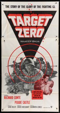1f925 TARGET ZERO 3sh '56 Richard Conte, Peggie Castle, Chuck Connors, Korean War montage!