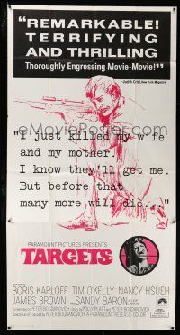 1f926 TARGETS 3sh '68 Peter Bogdanovich, cool art of sniper Tim O'Kelly with rifle!