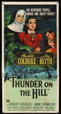 1f945 THUNDER ON THE HILL 3sh '51 Claudette Colbert, 6 desperate people hiding one guilty secret!