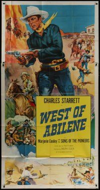 1f981 CHARLES STARRETT stock 1sh '52 art of Charles Starrett by Glenn Cravath, West of Abilene!