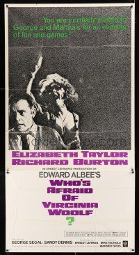 1f988 WHO'S AFRAID OF VIRGINIA WOOLF int'l 3sh '66 Elizabeth Taylor, Richard Burton, Mike Nichols