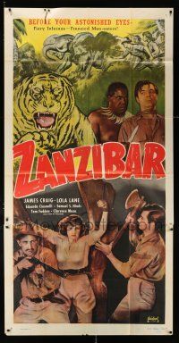 1f999 ZANZIBAR 3sh R48 pretty Lola Lane & James Craig with frenzied man-eaters in Africa!