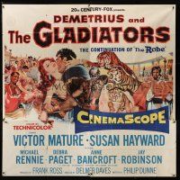 1f149 DEMETRIUS & THE GLADIATORS 6sh '54 Victor Mature & Susan Hayward in sequel to The Robe!