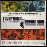 1f151 DOUBLE MAN 6sh '67 cool montage of Yul Brynner & sexy Britt Ekland + negative image!