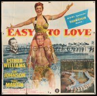 1f153 EASY TO LOVE 6sh '53 art of sexy swimmer Esther Williams, with cool printed studio snipe!